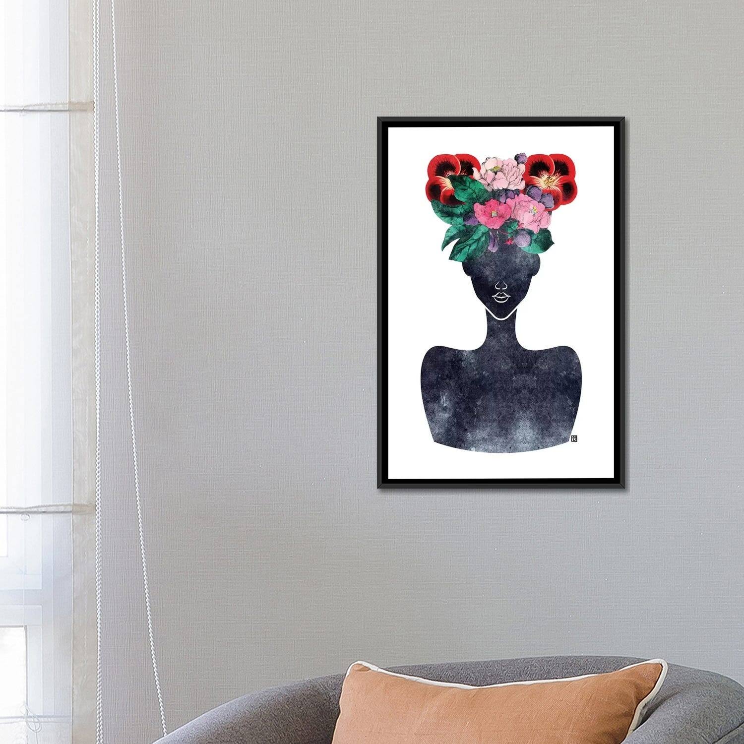 iCanvas "Flower Crown Silhouette II" by Tabitha Brown Framed Bed Bath
